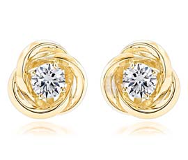 Vogue Crafts and Designs Pvt. Ltd. manufactures Gold Knot Stud Earrings at wholesale price.